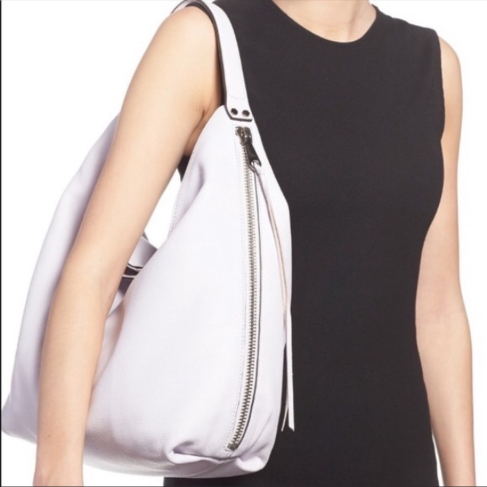 REBECCA MINKOFF Lilac Leather Hobo Bag